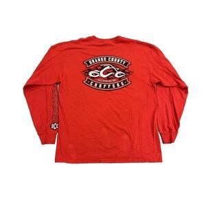 Orange County Choppers Shirt XL Mens Flames Vintage Y2K Biker‎ Red Emo Goth
